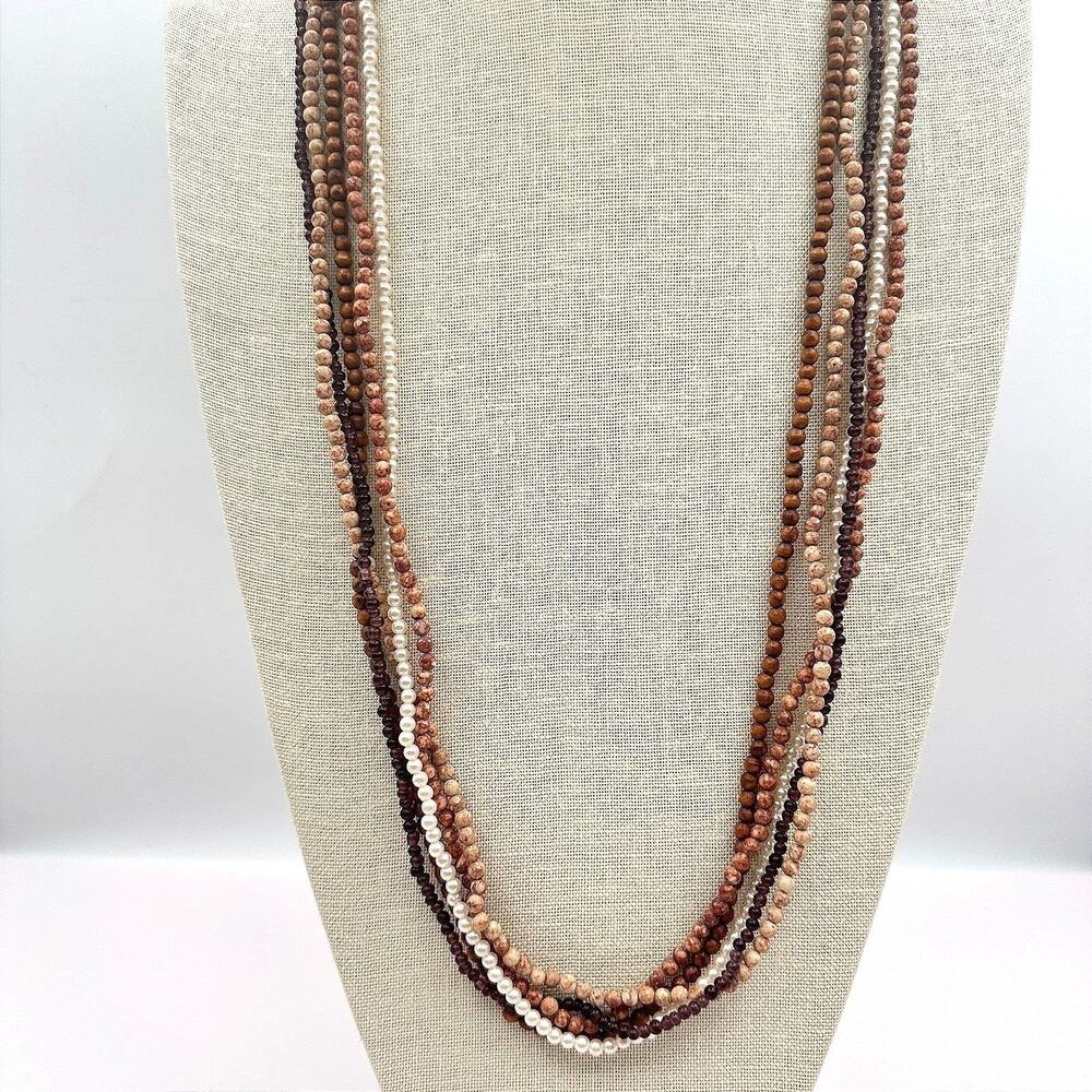 Vintage Y2K Round Faux Pearl Beaded Necklace Set Women's Classic Fashion Jewelry